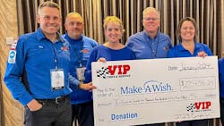 From left to right: Tim Winkeler, president and CEO of VIP Tires & Service, Rob Kaffel, region director for VIP Tires & Service, Kate Vickery, president and CEO of Make-A-Wish Maine, John Quirk, owner and chairman of VIP Tires & Service and Mary Daigle, senior manager of human resources at VIP Tires & Service. From left to right: Tim Winkeler, president and CEO of VIP Tires & Service, Rob Kaffel, region director for VIP Tires & Service, Kate Vickery, president and CEO of Make-A-Wish Maine, John Quirk, owner and chairman of VIP Tires & Service and Mary Daigle, senior manager of human resources at VIP Tires & Service.