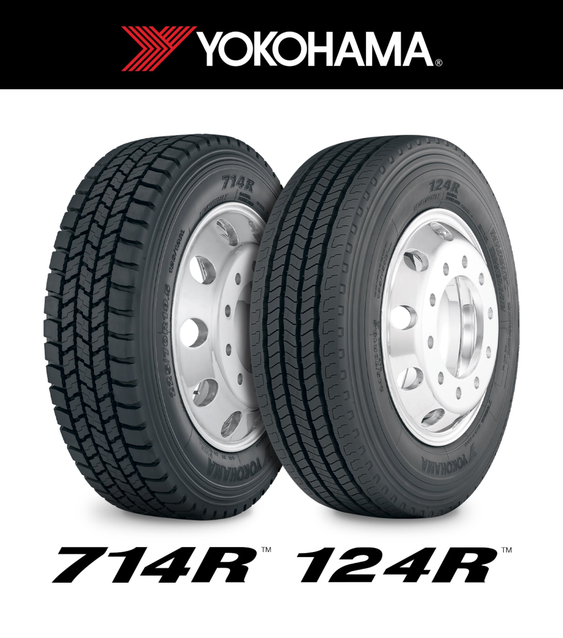 The 124R has three new sizes &ndash; 225/70R19.5, 275/70R22.5 and 255/70R22.5. The 714R is available in one new size &ndash; 255/70R22.5.