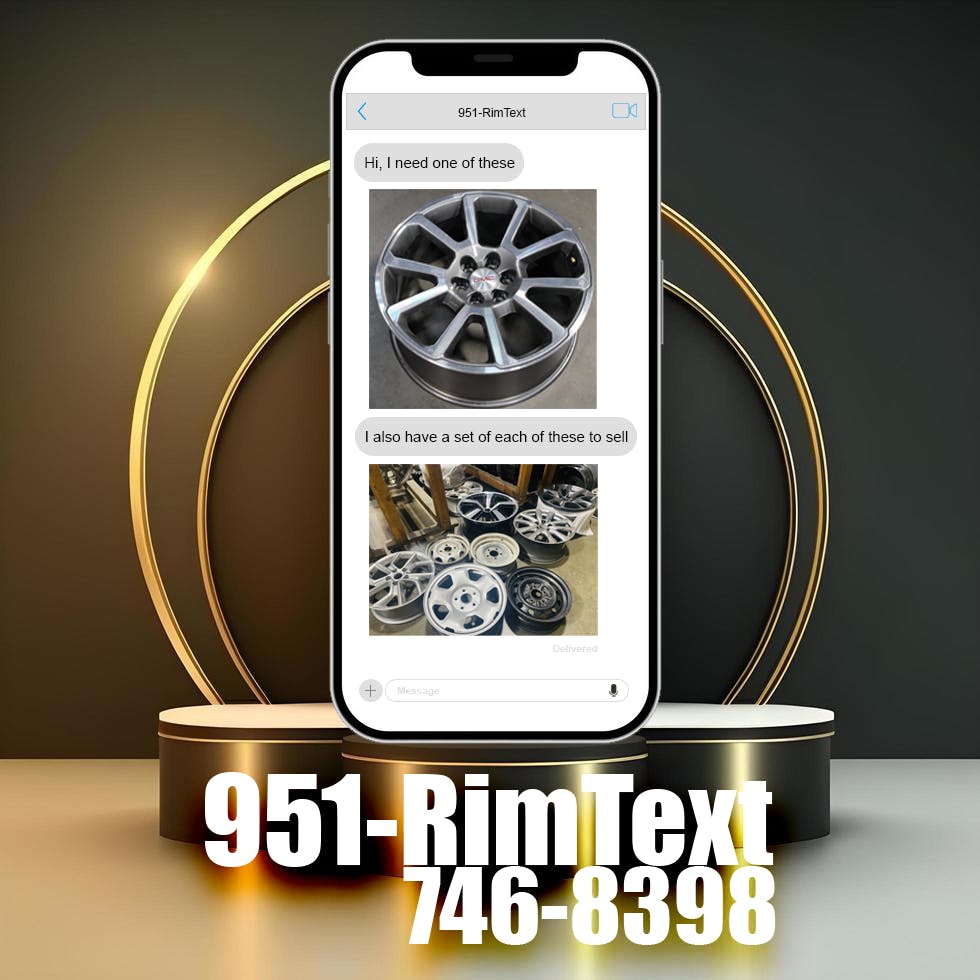 To use RimText!, text a photo to 951-RimText. No need for details like year, model or part number in most cases, says 1-800 EveryRim officials.