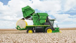 “Duals work well on combines in moist to dry conditions,” says Dave Paulk, manager of field technical services for BKT USA Inc. “Duals work well on combines in moist to dry conditions,” says Dave Paulk, manager of field technical services for BKT USA Inc.