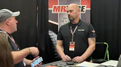 K&M Tire Inc.’s Mr. Tire/Big 3 Tire is one of many groups that has expanded its offerings for dealer members. Here, a Mr. Tire/Big 3 Tire representative talks with dealers during K&M Tire’s 2024 Dealer Conference and Trade Show.