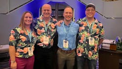 Nick Fox is a high-energy tire dealer in Montana, and this year during a Hawaiian-themed shirt event at the Point S annual meeting, members of his team surprised him by wearing custom-made shirts featuring his face, alongside flowers and flamingos.