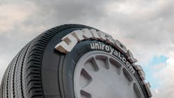 The giant Uniroyal tire was designed by the same firm that designed the Empire State Building in New York City.