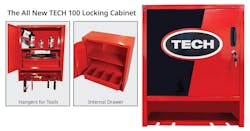 The TECH 100 Cabinet has been a mainstay in shops and garages for decades. This next-generation cabinet features a single locking door, optimized shelving to maximize capacity, an internal drawer for organizing small items and hangers for frequently used pneumatic or hand tools. The TECH 100 Cabinet has been a mainstay in shops and garages for decades. This next-generation cabinet features a single locking door, optimized shelving to maximize capacity, an internal drawer for organizing small items and hangers for frequently used pneumatic or hand tools.