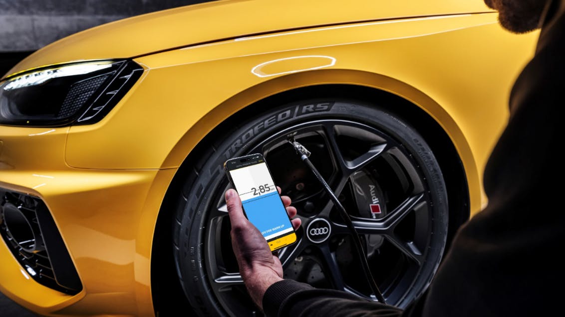 The Pirelli P Zero Corsa is equipped with Pirelli Cyber Technology, which includes sensors that 'detect tire status and driving conditions,' which are sent to drivers via a special smartphone app, say Pirelli & Cie SpA officials.