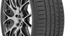 Additional features of the tire include an asymmetrical tread pattern featuring high, stiff outer ribs for cornering performance; higher sipe density inner ribs for improved wet and dry braking; UHP performance casing construction; and more.