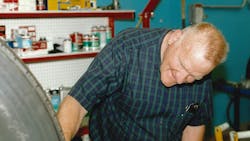 The Marvin Bozarth Technician of the Year Award “honors the legacy of Marvin Bozarth, a tire industry icon known for his commitment to training and education,” say Tire Industry Association officials. (Bozarth is pictured here in 2001 at the old International Tire & Rubber Association training center in Louisville, Ky.) The Marvin Bozarth Technician of the Year Award “honors the legacy of Marvin Bozarth, a tire industry icon known for his commitment to training and education,” say Tire Industry Association officials. (Bozarth is pictured here in 2001 at the old International Tire & Rubber Association training center in Louisville, Ky.)