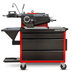 “Not only will the mobility make the lathe more convenient to use, but easier to clean under and behind it,” says Greg Meyer, product manager for brake lathes at Hunter. “Not only will the mobility make the lathe more convenient to use, but easier to clean under and behind it,” says Greg Meyer, product manager for brake lathes at Hunter.