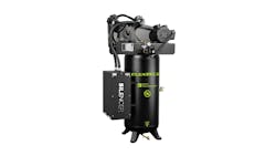 The single-phase compressor is equipped with a 5hp motor, a 60-gallon tank and has a max PSI of 150. The single-phase compressor is equipped with a 5hp motor, a 60-gallon tank and has a max PSI of 150.