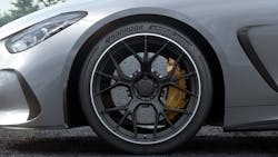 Hankook Tire made specific modifications to improve the tire and to complement vehicle performance. One new feature of the Ventus S1 evo Z on the Mercedes-AMG GT Coupé is the extra-wide tread. Hankook Tire made specific modifications to improve the tire and to complement vehicle performance. One new feature of the Ventus S1 evo Z on the Mercedes-AMG GT Coupé is the extra-wide tread.