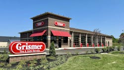 Grismer Tire's new retail store, which is located some 20 miles north of Cincinnati, Ohio, spans nearly 7,000 square feet and has 12 service bays, including one that has been designed for hybrid and electric vehicle service. Grismer Tire's new retail store, which is located some 20 miles north of Cincinnati, Ohio, spans nearly 7,000 square feet and has 12 service bays, including one that has been designed for hybrid and electric vehicle service.