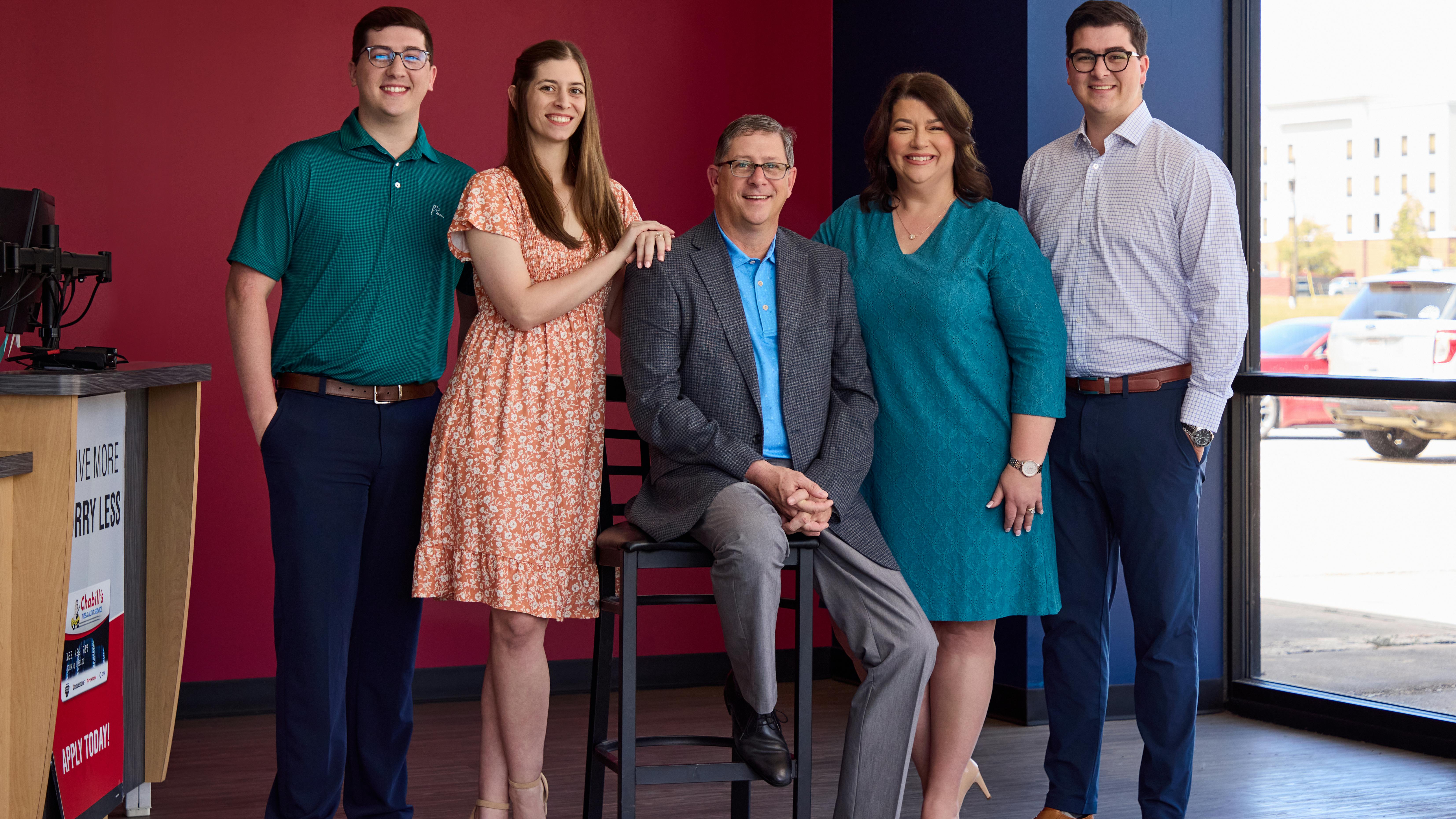 The Barron family, from left: Patrick Barron, Amanda Michel, Carey and Beth Barron, and Charlie Barron.