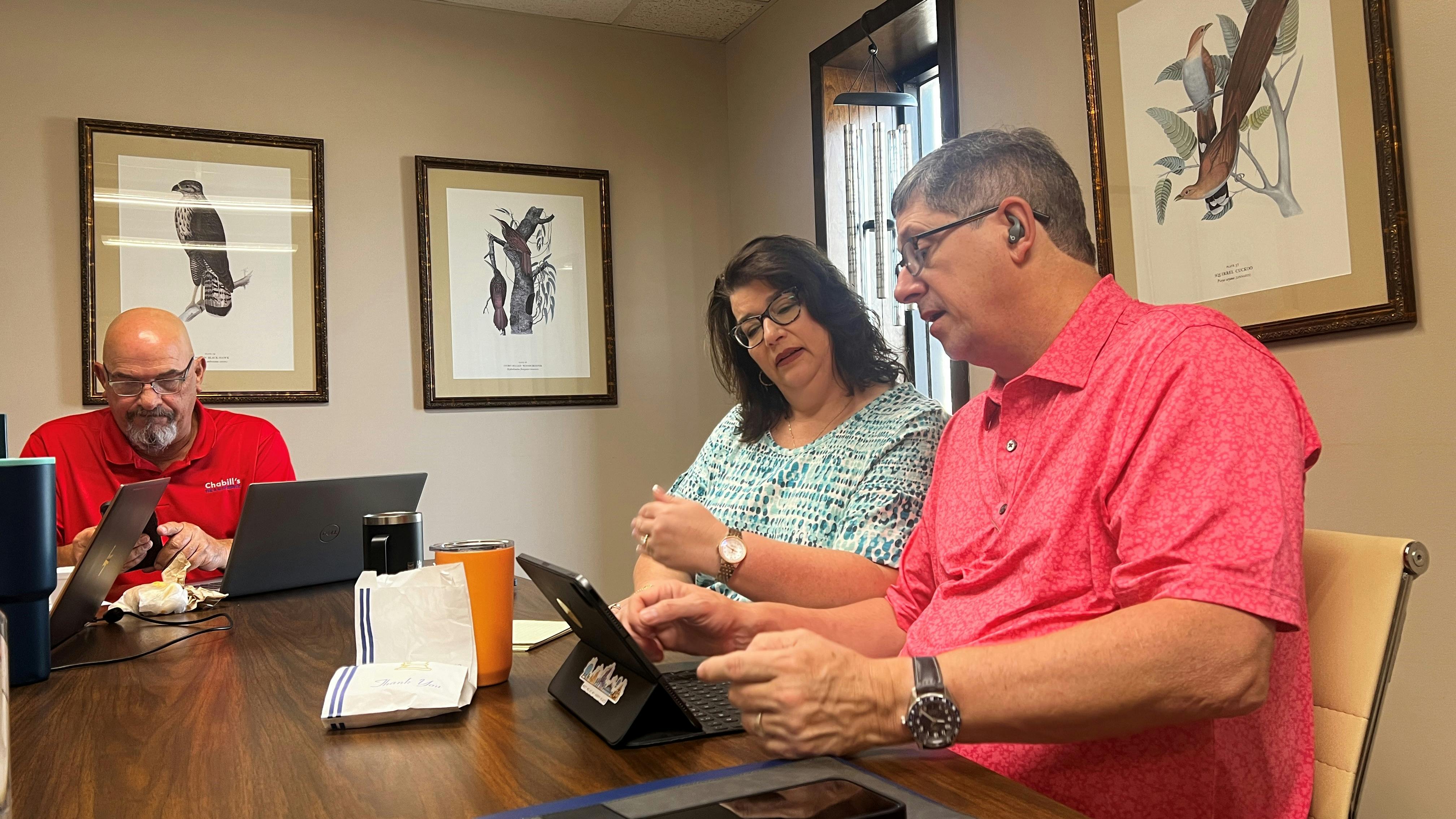 Beth Barron and her husband Carey Barron have worked side-by-side for more than 25 years at Chabill's Tire & Auto Service. And in 2024, their children all have roles in the company their grandfather co-founded in 1968.