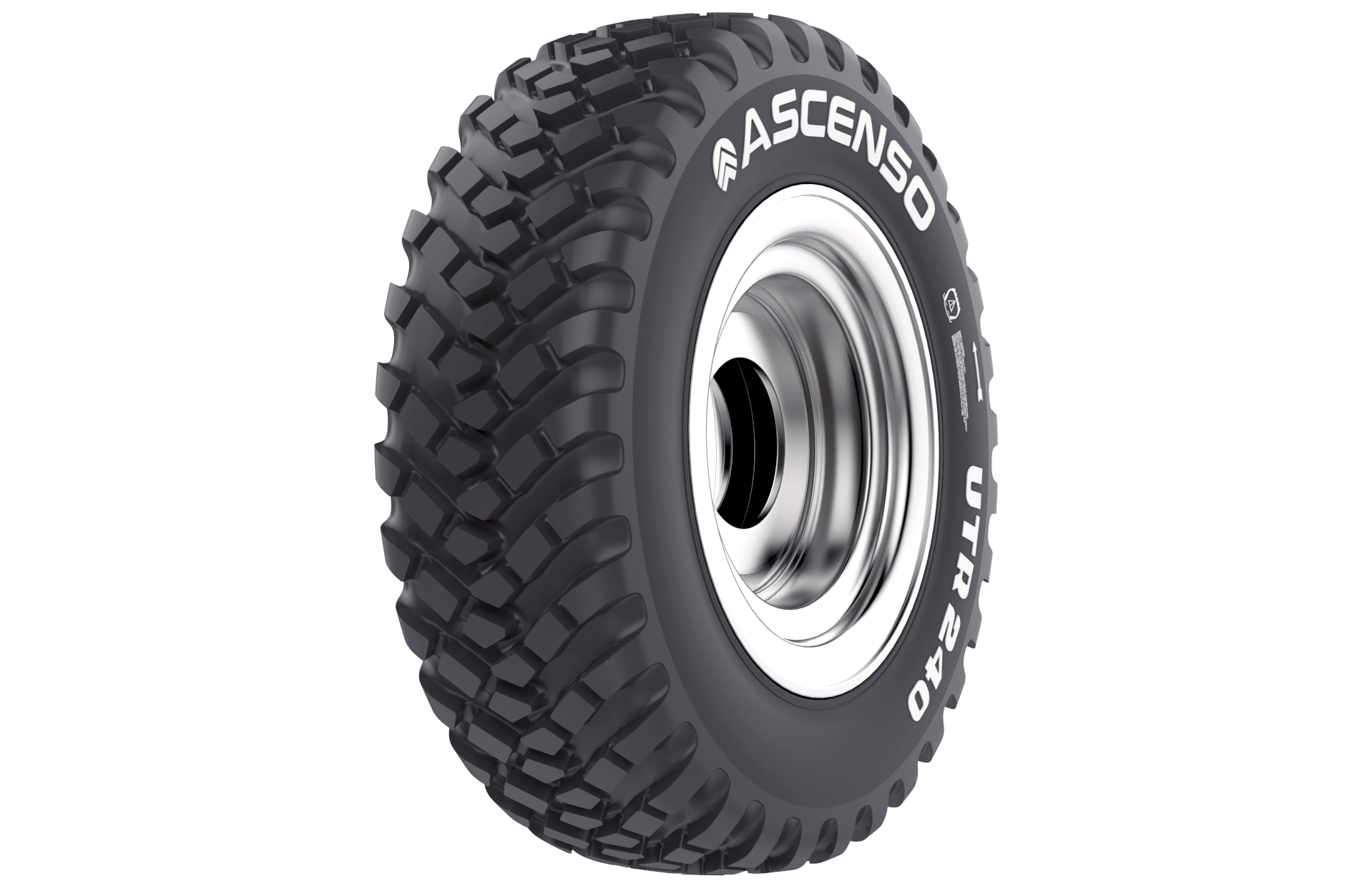 The company will reveal its compact tractor tire, the UTR 240 (pictured). This tire combines the best aspects of lug-style R-1 and R-4 design resulting in R-3+ tire.