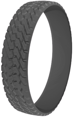 The O-tread line offers precurred no-splice rings that are double-contoured in every size and design. The O-tread line offers precurred no-splice rings that are double-contoured in every size and design.