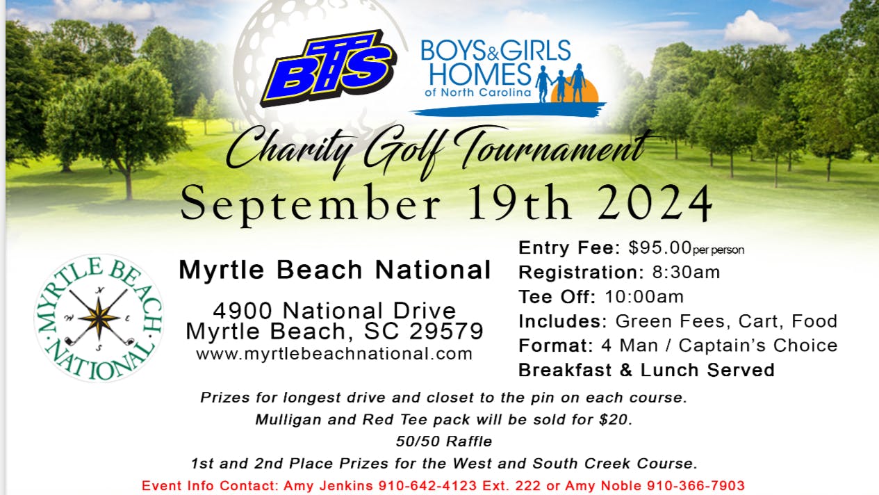 Black's Tire Service. Inc. will host its annual charity golf tournament to benefit the Boys and Girls Homes of North Carolina.