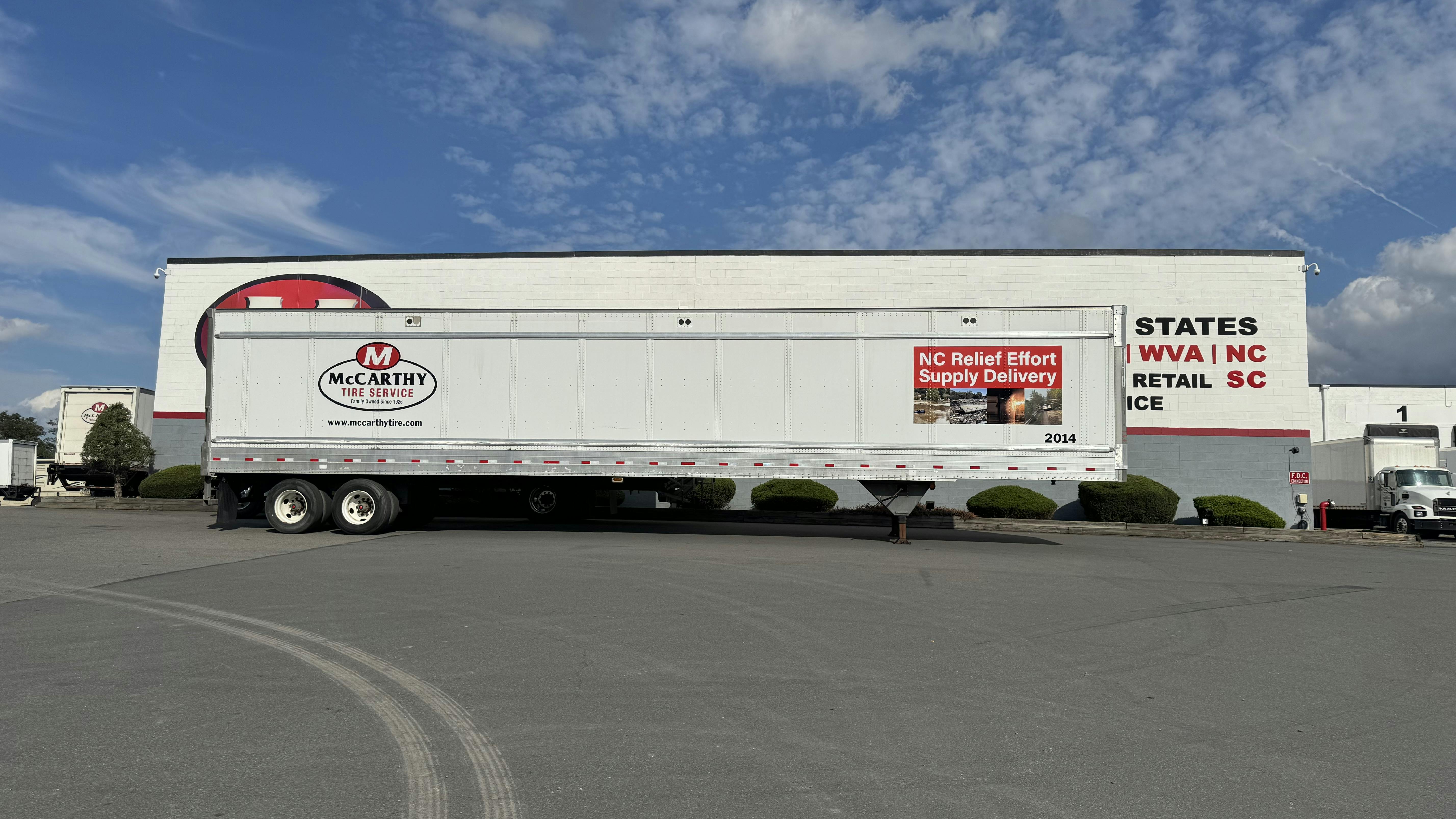 Gary Lambert Jr., vice president of McCarthy Tire Service Co. Inc., revealed that McCarthy Tire Service initially started out thinking it would just send one box truck down to the affected areas, but this has quickly grown into more.