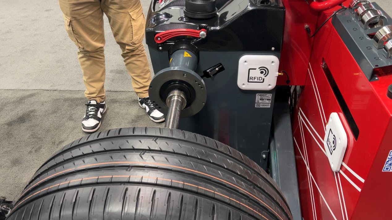 FASEP is integrating a RFID reader into a wheel balancer and working with Michelin North America Inc. to test and track tire life and service.