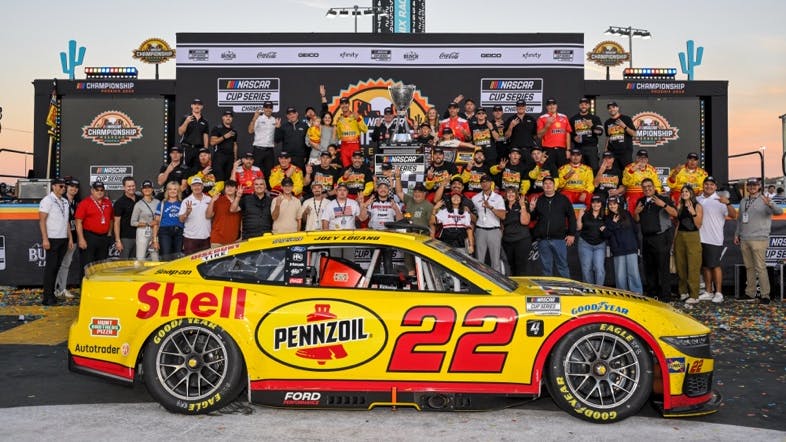 'A big congratulations goes out to Joey Logano, Roger Penske and the entire Team Penske family for their incredible win at the Cup Series Championship Race here in Discount Tire's hometown of Phoenix,' says Michael Zuieback, executive chairman at Discount Tire.