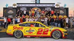 'A big congratulations goes out to Joey Logano, Roger Penske and the entire Team Penske family for their incredible win at the Cup Series Championship Race here in Discount Tire's hometown of Phoenix,' says Michael Zuieback, executive chairman at Discount Tire. 'A big congratulations goes out to Joey Logano, Roger Penske and the entire Team Penske family for their incredible win at the Cup Series Championship Race here in Discount Tire's hometown of Phoenix,' says Michael Zuieback, executive chairman at Discount Tire.