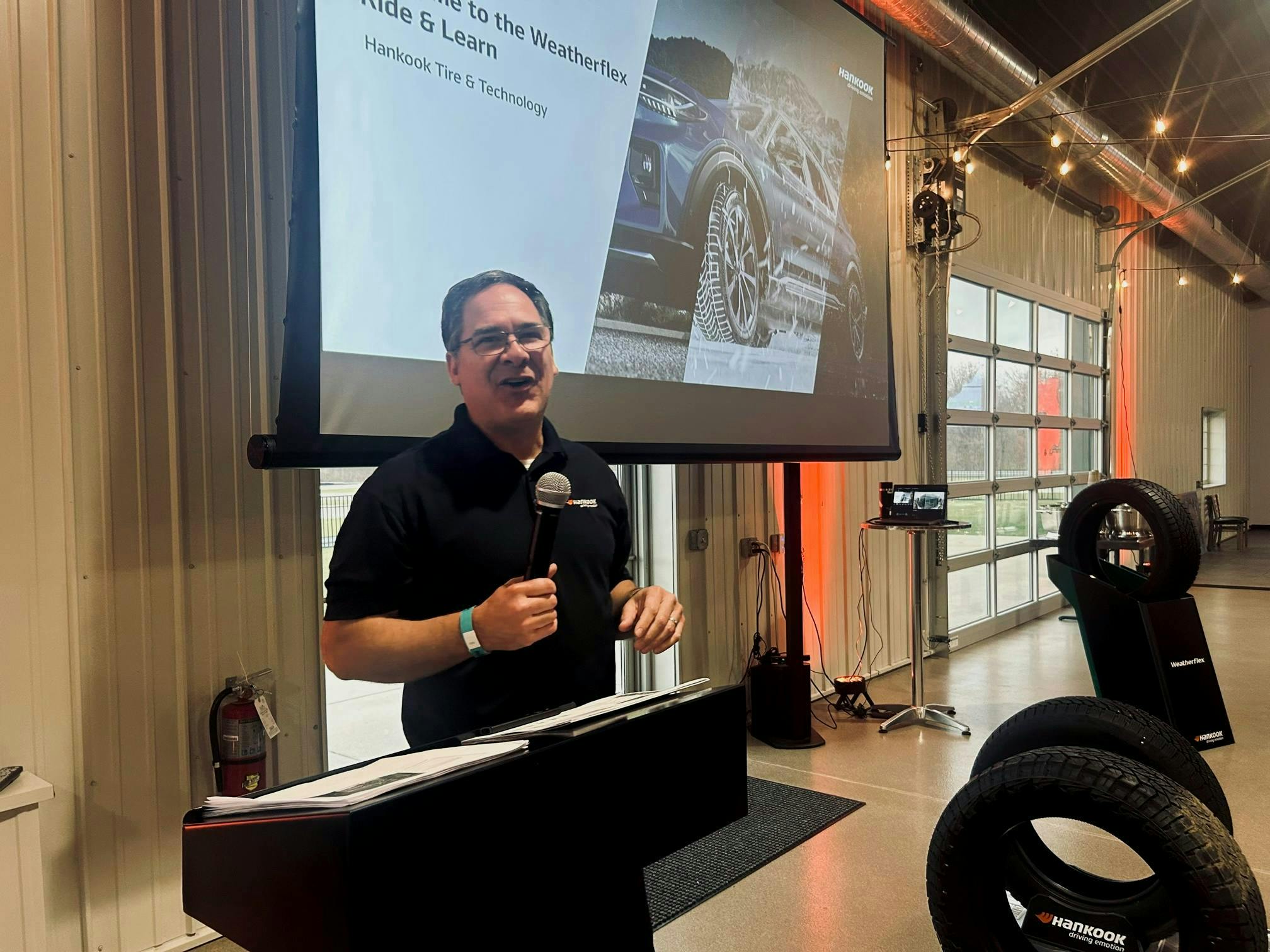 While dedicated winter tires will remain “a very important” part of Hankook’s portfolio, an increasing number of consumers “want a tire that can do it all,” Nasca (pictured) told event attendees.