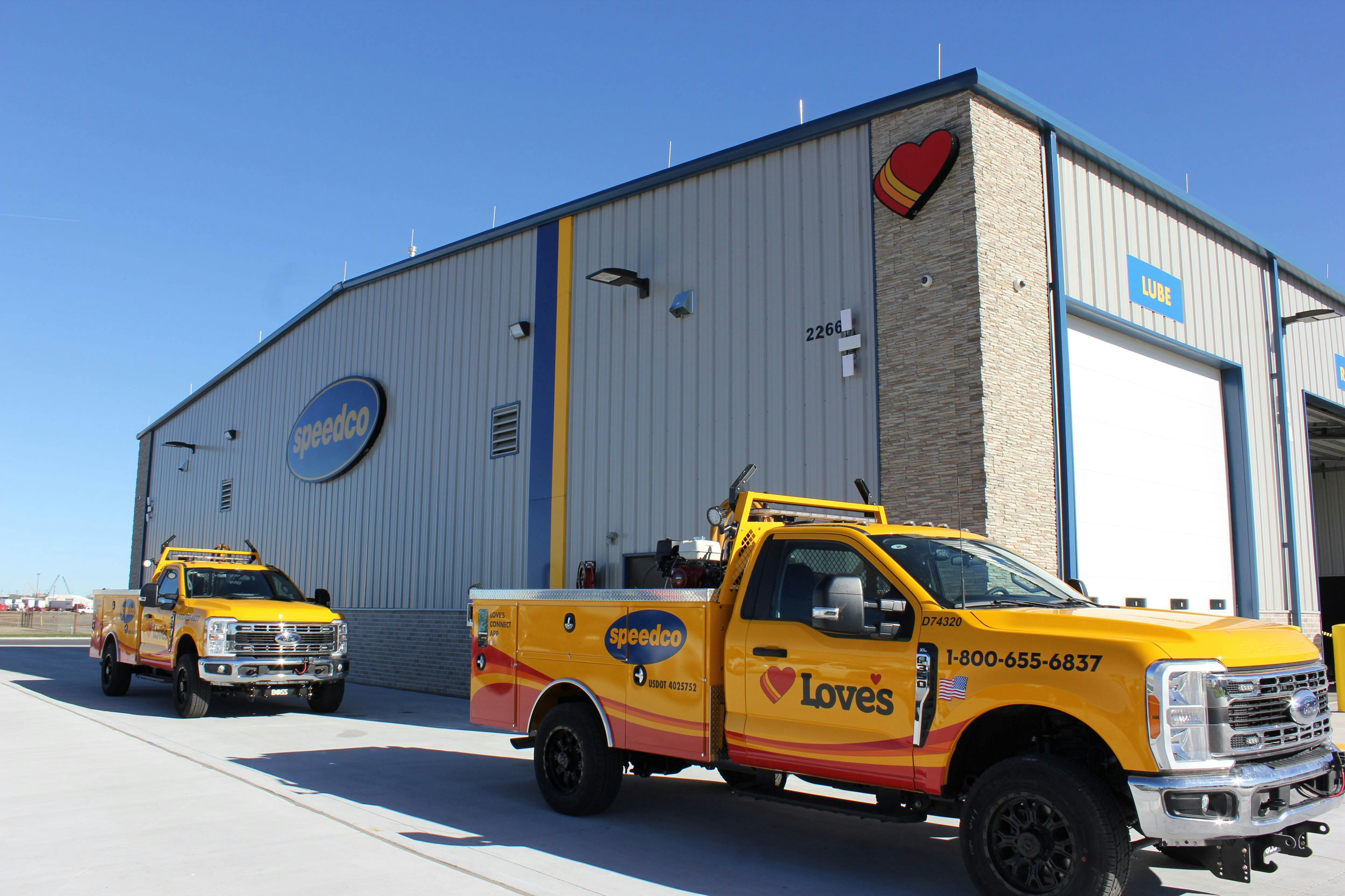 Combined, Love&rsquo;s Truck Stops and Speedco operate more than 430 locations and 1,100 emergency roadside service trucks.