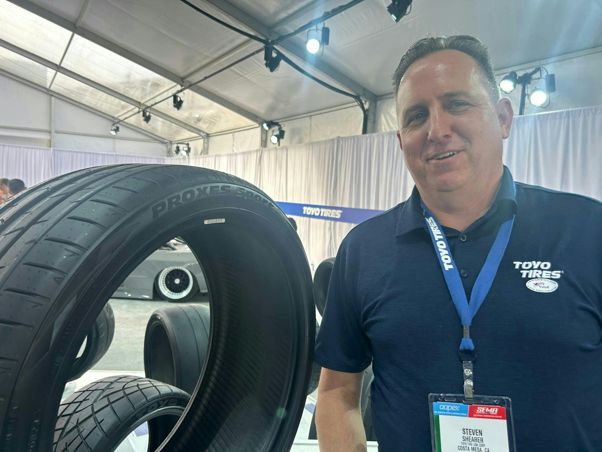 “With the Proxes Sport 2, we’re going to launch all 75 sizes in February,” covering “roughly 80% of the market,” said Steven Shearer senior manager, marketing communications, Toyo. “With the Proxes Sport 2, we’re going to launch all 75 sizes in February,” covering “roughly 80% of the market,” said Steven Shearer senior manager, marketing communications, Toyo.