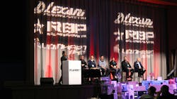 Bridney Jordan, product manager, Turbo Wholesale Tires LLC, conducted a panel discussion of Turbo supplier representatives at Turbo’s recent dealer meeting in New Buffalo, Mich. Bridney Jordan, product manager, Turbo Wholesale Tires LLC, conducted a panel discussion of Turbo supplier representatives at Turbo’s recent dealer meeting in New Buffalo, Mich.