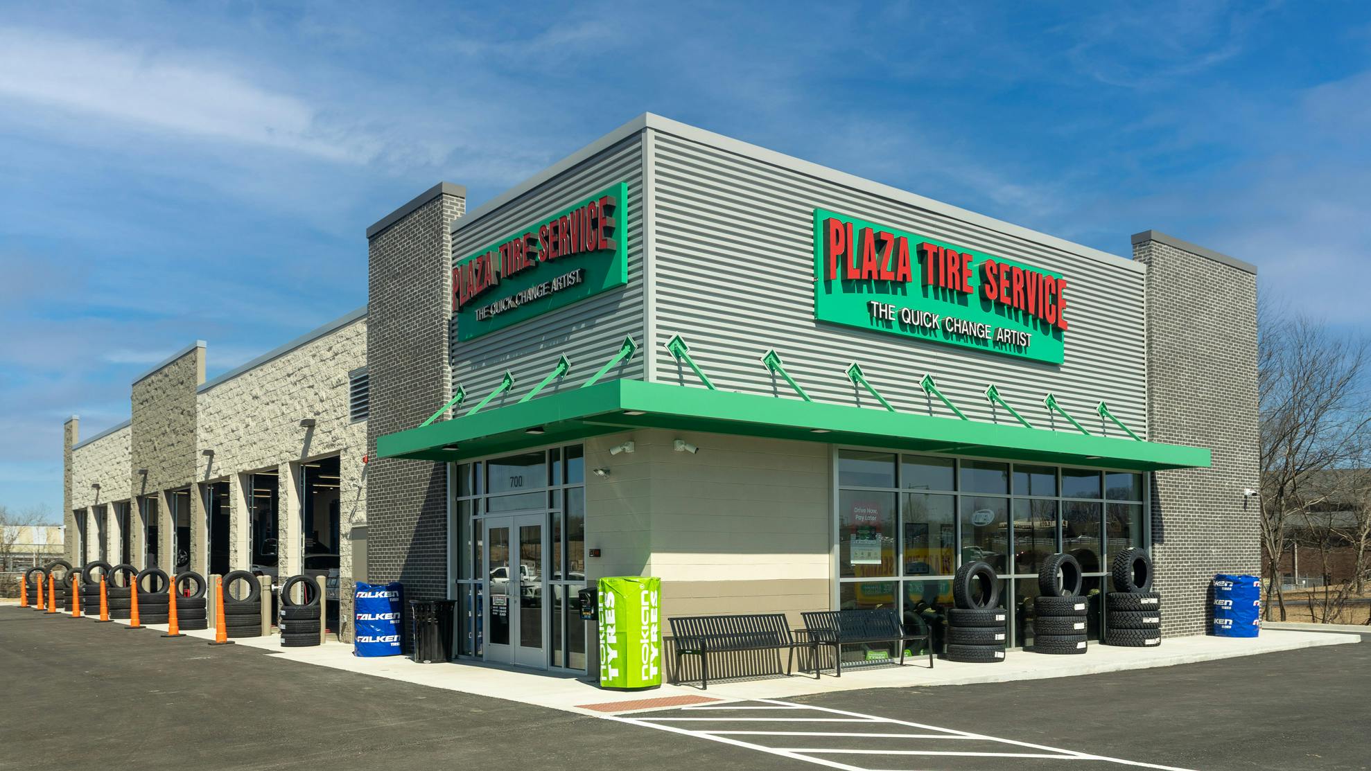 The new Plaza Tire Service store in Murray, Ky., has eight service bays and spans more than 6,500 square feet.