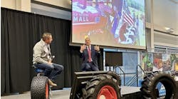Mike Naig (right), secretary of agriculture for Iowa, and Scott Sloan, global ag/LSW product manager at Titan, shared the stage at the 2025 Titan University Summit. Mike Naig (right), secretary of agriculture for Iowa, and Scott Sloan, global ag/LSW product manager at Titan, shared the stage at the 2025 Titan University Summit.