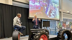 Mike Naig (right), secretary of agriculture for Iowa, and Scott Sloan, global ag/LSW product manager at Titan, shared the stage at the 2025 Titan University Summit. Mike Naig (right), secretary of agriculture for Iowa, and Scott Sloan, global ag/LSW product manager at Titan, shared the stage at the 2025 Titan University Summit.