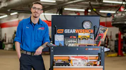 Korey St. Pierre is among the technicians at VIP Tire & Service who received a professional toolbox valued at $2,000 when he joined the tire dealership as an entry level technician. VIP says the toolbox program has helped it recruit and retain workers to staff its service bays.