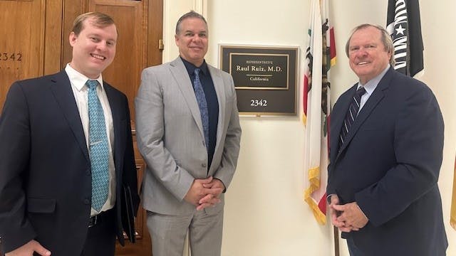 Tire Industry Association (TIA) Vice President of Government Affairs Roy Littlefield IV (left), California Tire Dealers Association Executive Director Marc Connerly (center) and TIA CEO Dick Gust recently took the Right to Repair fight to Capitol Hill.