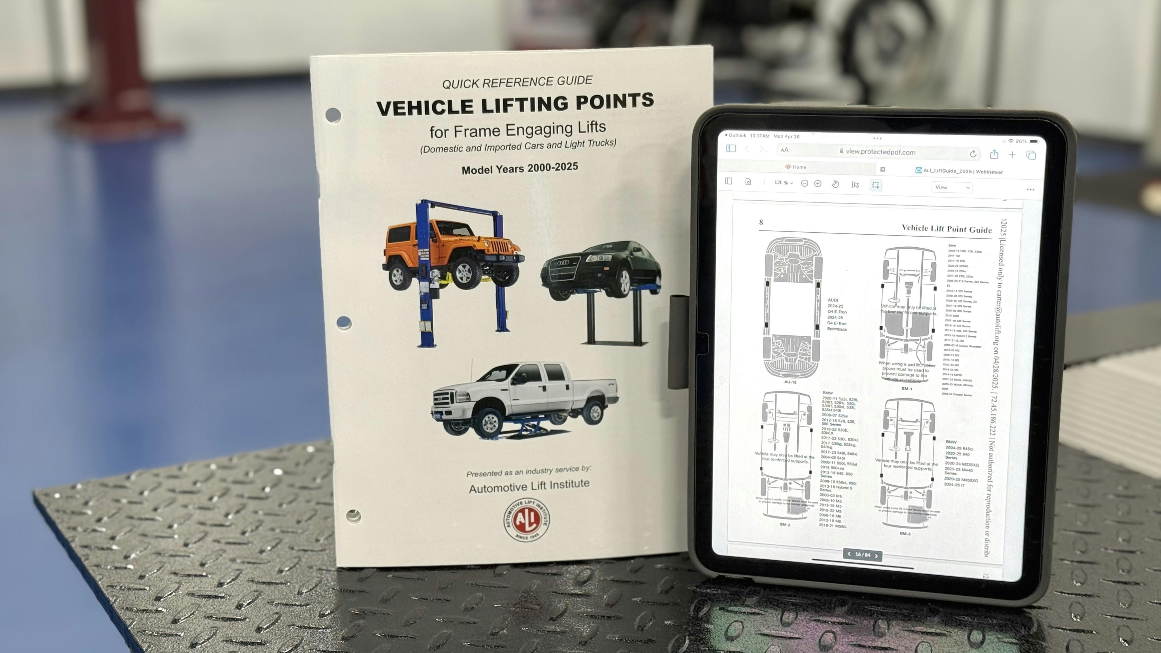 &ldquo;The guide is very handy for technicians and home mechanics because most lifting points aren&rsquo;t marked on the vehicle and they may change from model year to model year as the OEMs redesign vehicles or components,&rdquo; says R.W. &ldquo;Bob&rdquo; O&rsquo;Gorman, president at ALI.