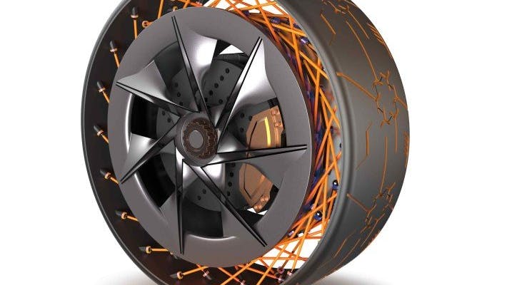 Designed for autonomous cars, N Vision uses data from multiple sensors to predict road conditions, vehicle load, speed and tire conditions. The tire then adapts to those conditions by adjusting the stretch and bending of its spokes. N Vision&rsquo;s intelligent technology allows for lower travel costs per mile, according to Maxxis officials.