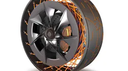 Designed for autonomous cars, N Vision uses data from multiple sensors to predict road conditions, vehicle load, speed and tire conditions. The tire then adapts to those conditions by adjusting the stretch and bending of its spokes. N Vision’s intelligent technology allows for lower travel costs per mile, according to Maxxis officials.
