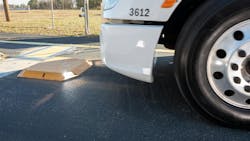 Snider Tire Inc.'s WheelRight drive-over reader measures tire pressure and tread depth. Snider Tire Inc.'s WheelRight drive-over reader measures tire pressure and tread depth.