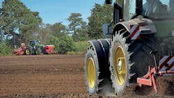 Lower air pressures can be used in radials to minimize soil compaction. Lower air pressures can be used in radials to minimize soil compaction.