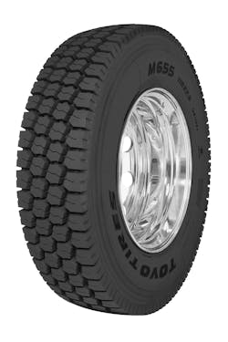 'This further broadens Toyo Tire’s M655 commercial tire application that currently includes both a 19.5-inch medium truck size suitable for drive and steer applications and 17- and 18-inch sizes for light truck applications,' say Toyo officials