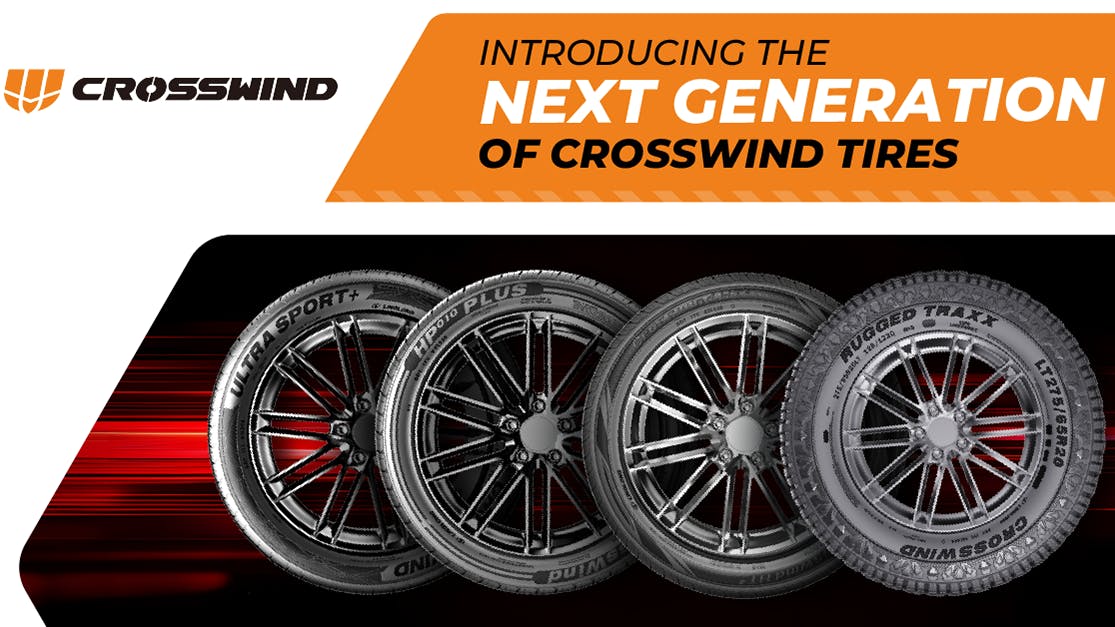 TBC has refreshed the CrossWind tire line with new sizes, updated treads and a new rugged-terrain tire, the CrossWind RuggedTraxx.