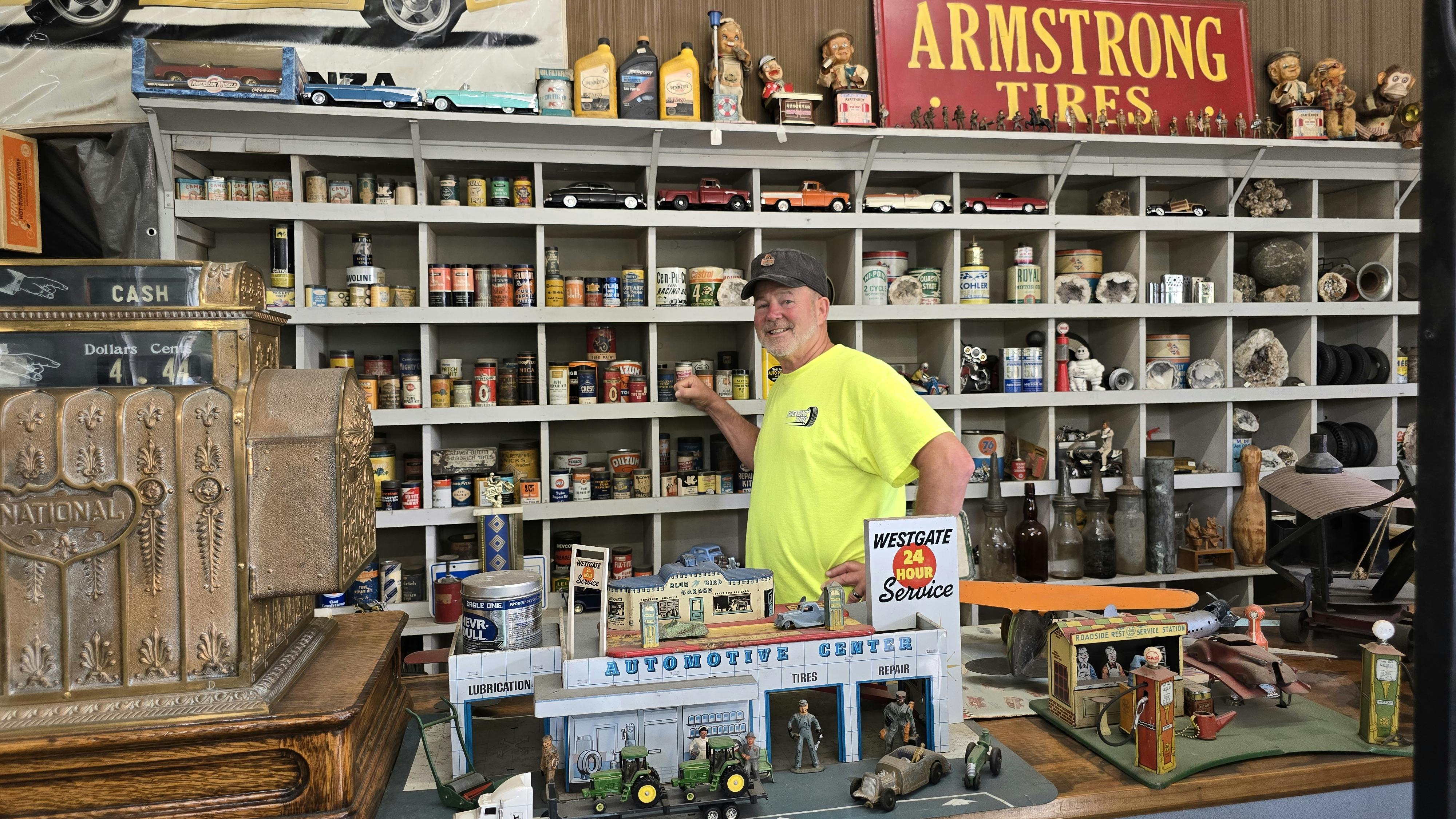 'Every time I buy something, I try to find a spot for it,' says Greg Gustafson, owner of Fremont Tire & Cycle in Galesburg, Ill. 'You have to get creative sometimes!'