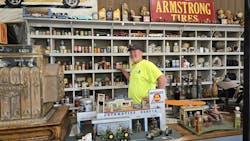 'Every time I buy something, I try to find a spot for it,' says Greg Gustafson, owner of Fremont Tire & Cycle in Galesburg, Ill. 'You have to get creative sometimes!' 'Every time I buy something, I try to find a spot for it,' says Greg Gustafson, owner of Fremont Tire & Cycle in Galesburg, Ill. 'You have to get creative sometimes!'