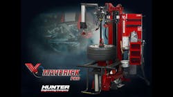 Hunter has added an ergonomic pick-and-place wheel lift, as well as a light to brighten the lower roller, on its new Maverick Pro tire changer. Hunter has added an ergonomic pick-and-place wheel lift, as well as a light to brighten the lower roller, on its new Maverick Pro tire changer.