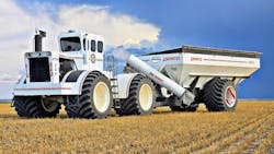 The refurbished Big Bud KTTA 700 is outfitted with Goodyear LSW1400/30R46 Optitrac tires. The refurbished Big Bud KTTA 700 is outfitted with Goodyear LSW1400/30R46 Optitrac tires.