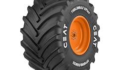 CEAT is introducing the Yieldmax IFEX in a new, larger size: IF1250/50R32, and the Yieldmax VFLEX (pictured) in two new sizes: VF1000/50R25 and VF1000/55R32. CEAT is introducing the Yieldmax IFEX in a new, larger size: IF1250/50R32, and the Yieldmax VFLEX (pictured) in two new sizes: VF1000/50R25 and VF1000/55R32.