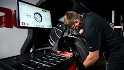 The E900 uses a diagnostic roller and 'ProMatch feature to measure radial run-out and address wheel and tire shape and defect issues before weights are applied,' according to Coats officials. The E900 uses a diagnostic roller and 'ProMatch feature to measure radial run-out and address wheel and tire shape and defect issues before weights are applied,' according to Coats officials.