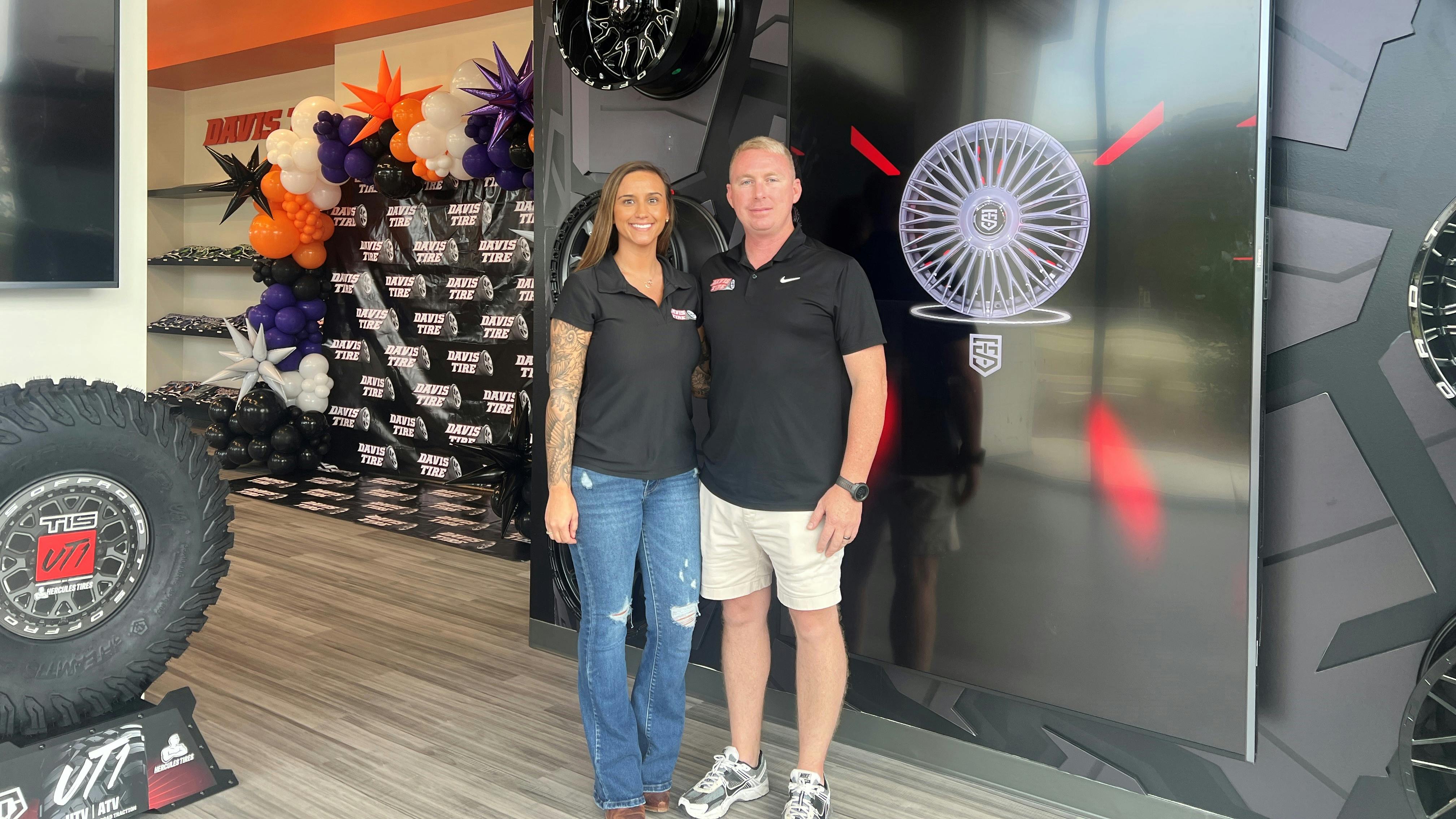 Husband-and-wife duo Matt and Ryan Davis opened their second Davis Tire store in Springfield, Ga. in October and are already looking ahead to a third location they hope to open in two or three years.