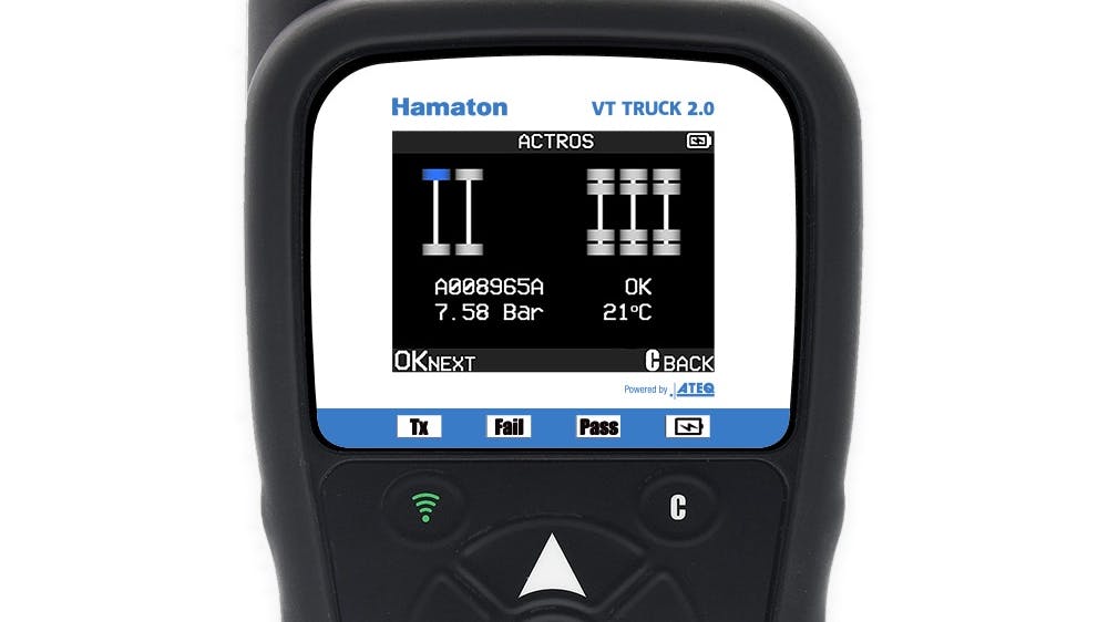 The Hamaton VT Truck 2.0 Tool 'provides a powerful, user-friendly interface for TPMS maintenance and programming,' say Hamaton Inc. officials.