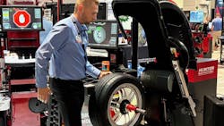 'The key component for the dramatic timesaving is the WalkAway Inflation System, which automatically releases the inflation chuck when inflation is completed, allowing the machine to then perform the balance spin,' say Hunter officials. 'The key component for the dramatic timesaving is the WalkAway Inflation System, which automatically releases the inflation chuck when inflation is completed, allowing the machine to then perform the balance spin,' say Hunter officials.