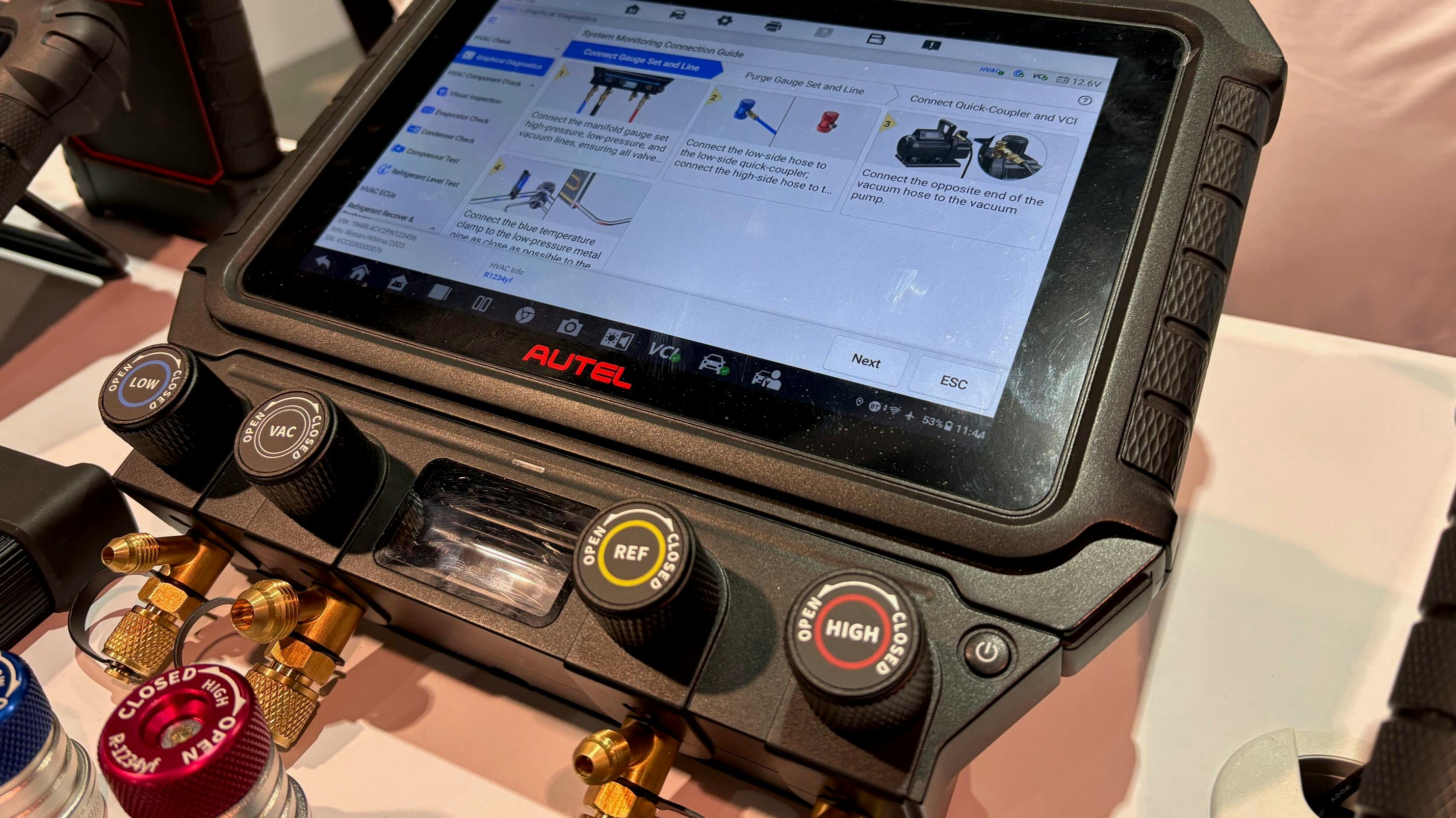 Autel officials say the MaxiHVAC AC909 combines 'advanced technology, intelligent workflow and true system insight to restore the lost art of vehicle climate diagnostics and servicing.'